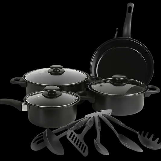 SET DE OLLAS Y JUEGO DE UTENCILIOS DE COCINA 13PZ