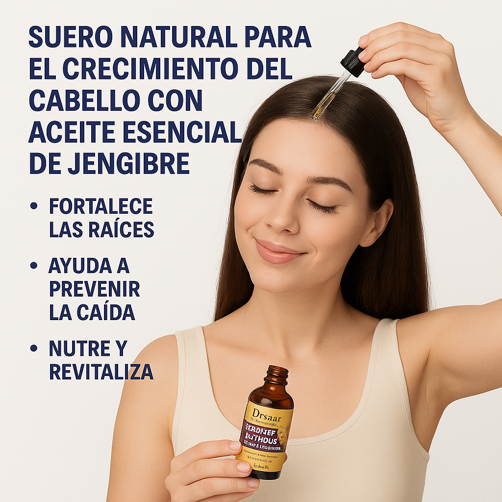 SUERO NATURAL PARA EL CRECIMIENTO DEL CABELLO CON ACEITE ESENCIAL DE JENGIBRE