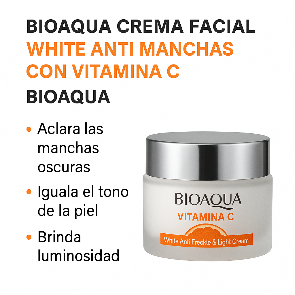 CREMA FACIAL WHITE ANTI MANCHAS CON VITAMINA C BIOAQUA